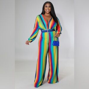 Multi Color Striped Jumpsuit